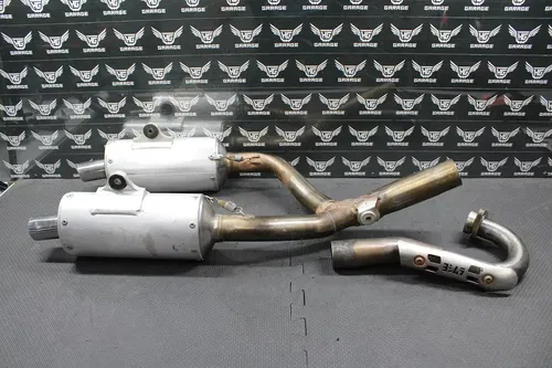 2006 HONDA 06-09 CRF250R YOSHIMURA DUAL EXHAUST PIPE CHAMBER HEADER MUFFLERS