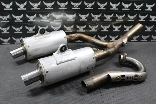 2006 HONDA 06-09 CRF250R YOSHIMURA DUAL EXHAUST PIPE CHAMBER HEADER MUFFLERS