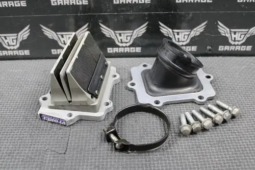 2002 HONDA CR250R OEM INTAKE BOOT W VFORCE CARBON REED BLOCK REEDS 16221-KZ3-L20