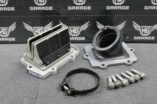 2002 HONDA CR250R OEM INTAKE BOOT W VFORCE CARBON REED BLOCK REEDS 16221-KZ3-L20