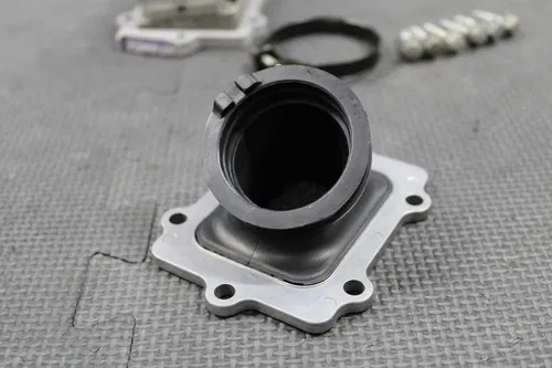 2002 HONDA CR250R OEM INTAKE BOOT W VFORCE CARBON REED BLOCK REEDS 16221-KZ3-L20