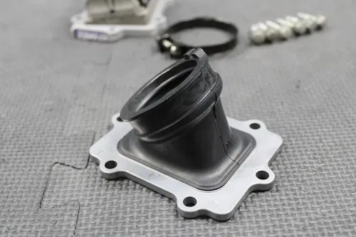 2002 HONDA CR250R OEM INTAKE BOOT W VFORCE CARBON REED BLOCK REEDS 16221-KZ3-L20