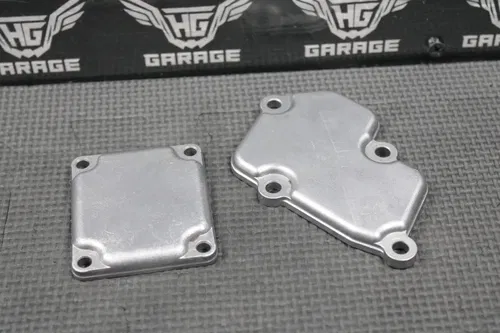 1996 93-96 SUZUKI RM125 OEM EXHAUST POWER VALVE CYLINDER SIDE COVERS 11248-27C30
