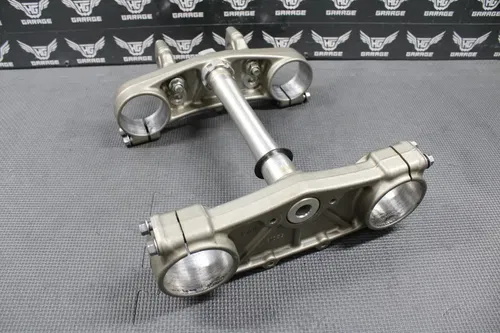 2009 YAMAHA YZ450F OEM FRONT FORKS LOWER UPPER TRIPLE TREE STEM BAR CLAMP STEM
