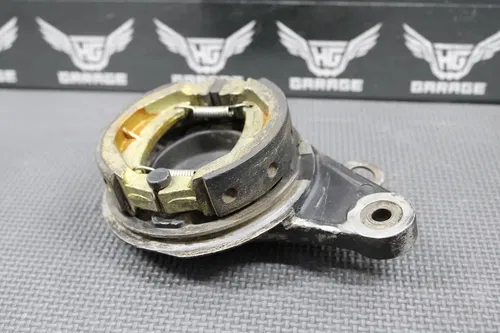 1985 KAWASAKI KX80 OEM REAR BACK BRAKE DRUM ASSEMBLY PADS ARM 41035-1400