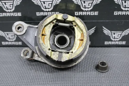 1985 KAWASAKI KX80 OEM REAR BACK BRAKE DRUM ASSEMBLY PADS ARM 41035-1400
