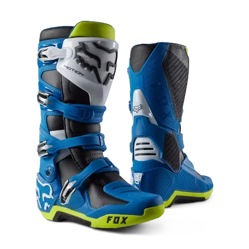FOX RACING MOTION BOOTS BLUE / YELLOW