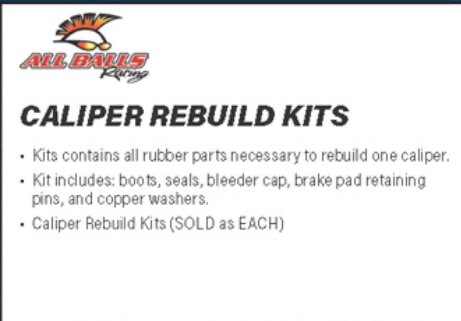 Rear Caliper Rebuild Kit All Balls 
