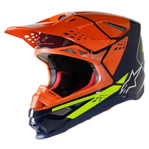 New Alpinestars Supertech M8 Helmet - Factory - Blue/Orange/Yellow