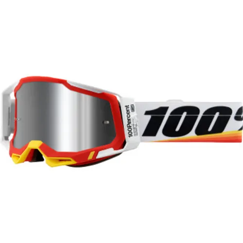 100% Racecraft 2 Goggles - Arsham Red - Silver Flash Mirror