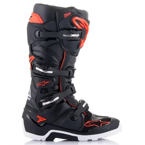 New Alpinestars Tech 7 Enduro Boots - Black/Red Fluorescent