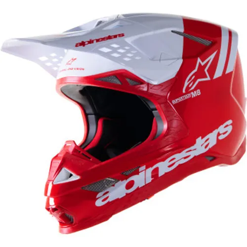 NEW Alpinestars Supertech SM8 Helmet - Gloss White/Red