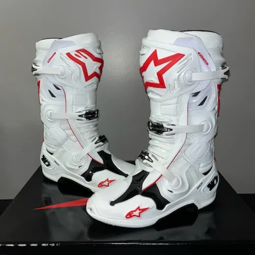 NEW Alpinestars Tech 10 Supervented Boots - White/Red
