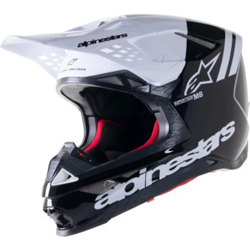 NEW Alpinestars Supertech SM8 Helmet - Gloss Black/White