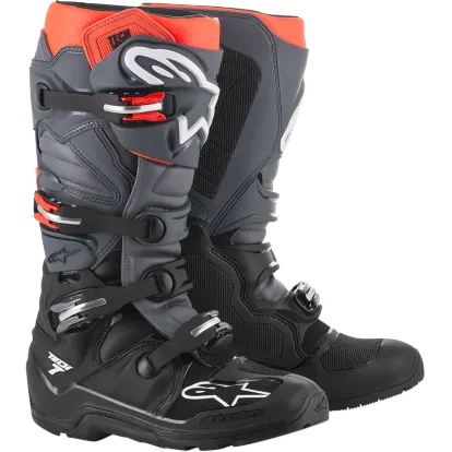 SALE!! Alpinestars Tech 7 Enduro Boots - Black/Gray/Red Fluorescent