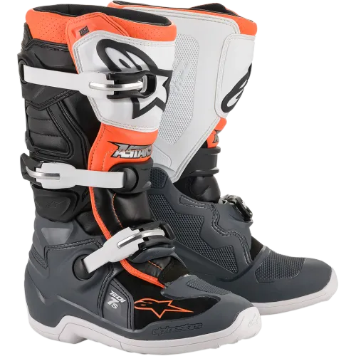 NEW Alpinestars Youth Tech 7s Boots - Gray/White/Orange
