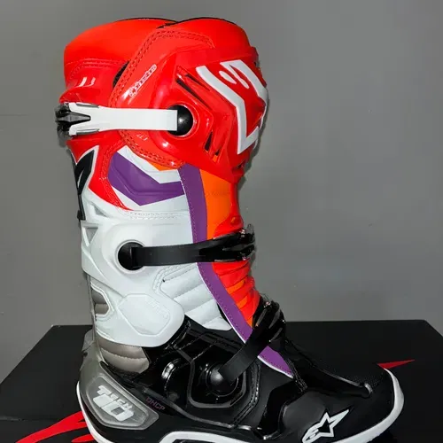 New Alpinestars Tech 10 Boots - Black/Red/Orange/White
