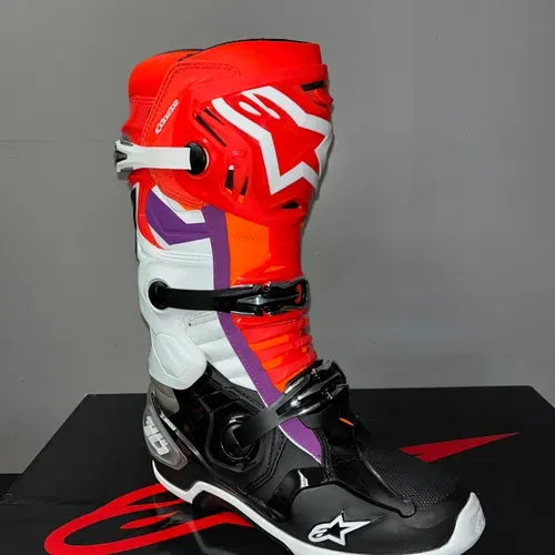 New Alpinestars Tech 10 Boots - Black/Red/Orange/White