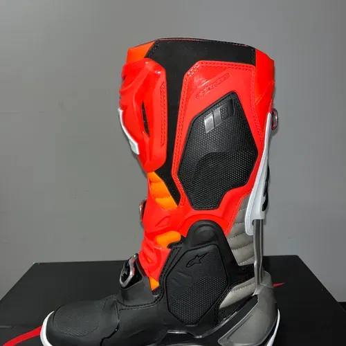 New Alpinestars Tech 10 Boots - Black/Red/Orange/White