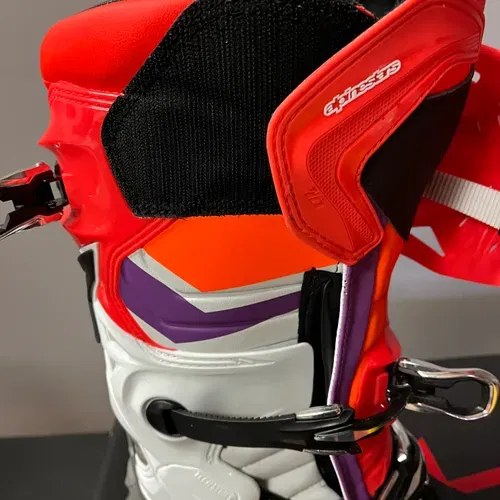 New Alpinestars Tech 10 Boots - Black/Red/Orange/White