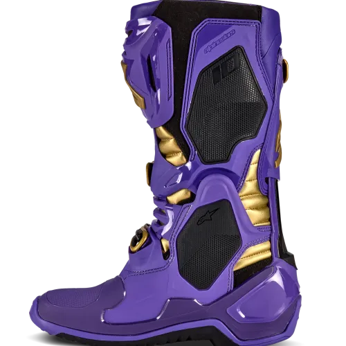 Limited Edition "Champ" Alpinestars Tech 10 Boots - Purple/Gold Size 8