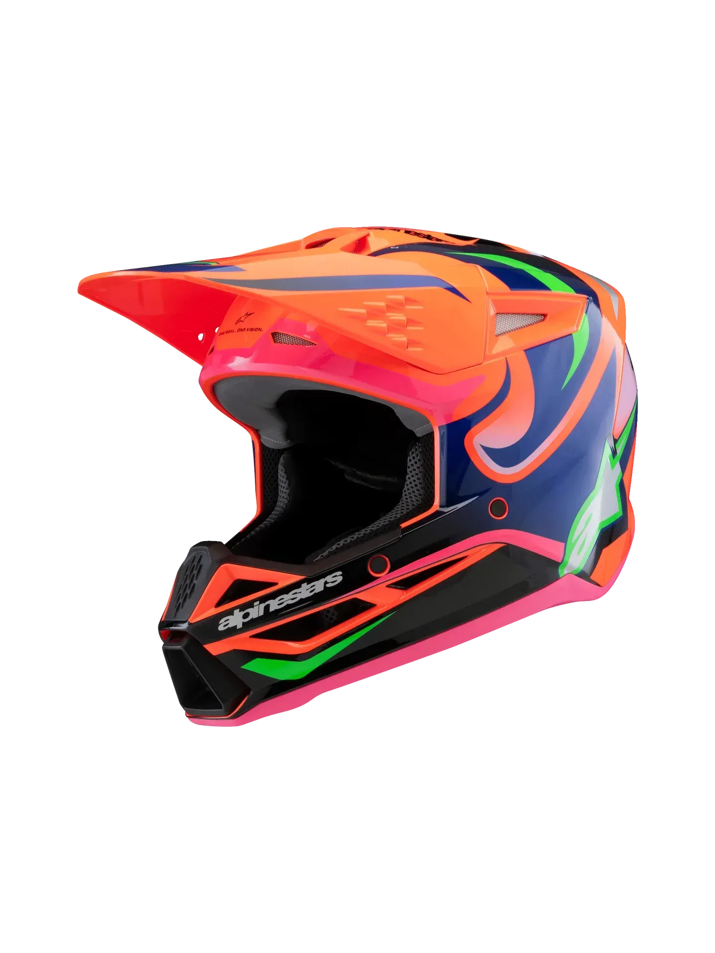 Alpinestars SM3 Youth Deegan Helmet - Orange Fluo/Purple/Pink Fluo Glossy