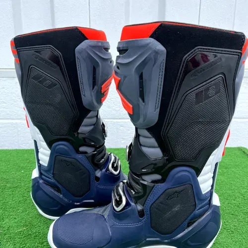 CLOSEOUT Alpinestars Tech 10 Boots Size 9 - Dark Gray/Dark Blue/Red