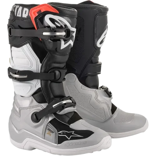 Alpinestars Youth Tech 7s Boots -Black/Silver/White/Gold