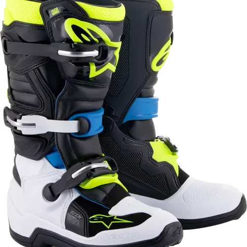 NEW Alpinestars Tech 7s Youth - Black/Blue/Yellow