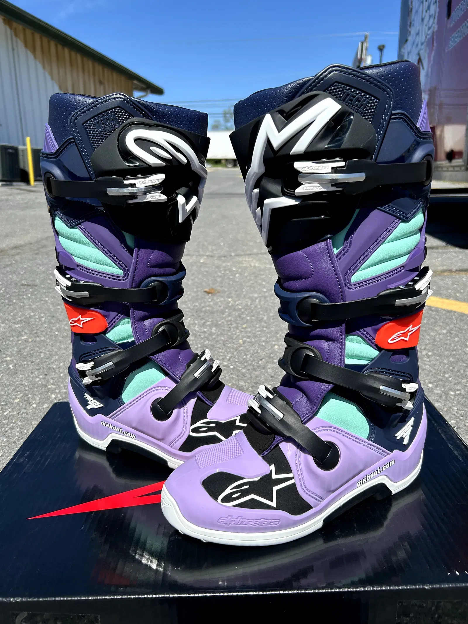 Limited Edition Imperial Alpinestars Tech 7 Boots Double Purple Blue Black