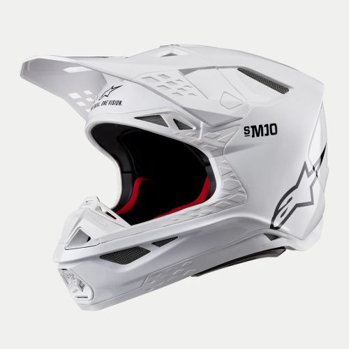 2024 Alpinestars Supertech M10 Solid Helmet - White Glossy