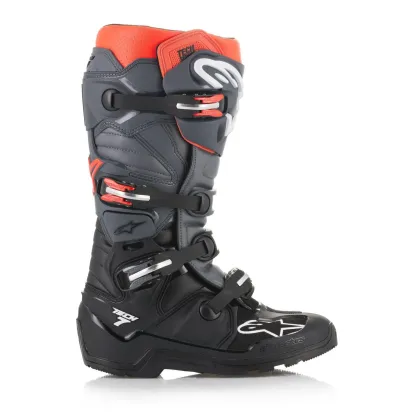 Alpinestars Tech 7 Enduro Boots - Black/Gray/Red Fluorescent