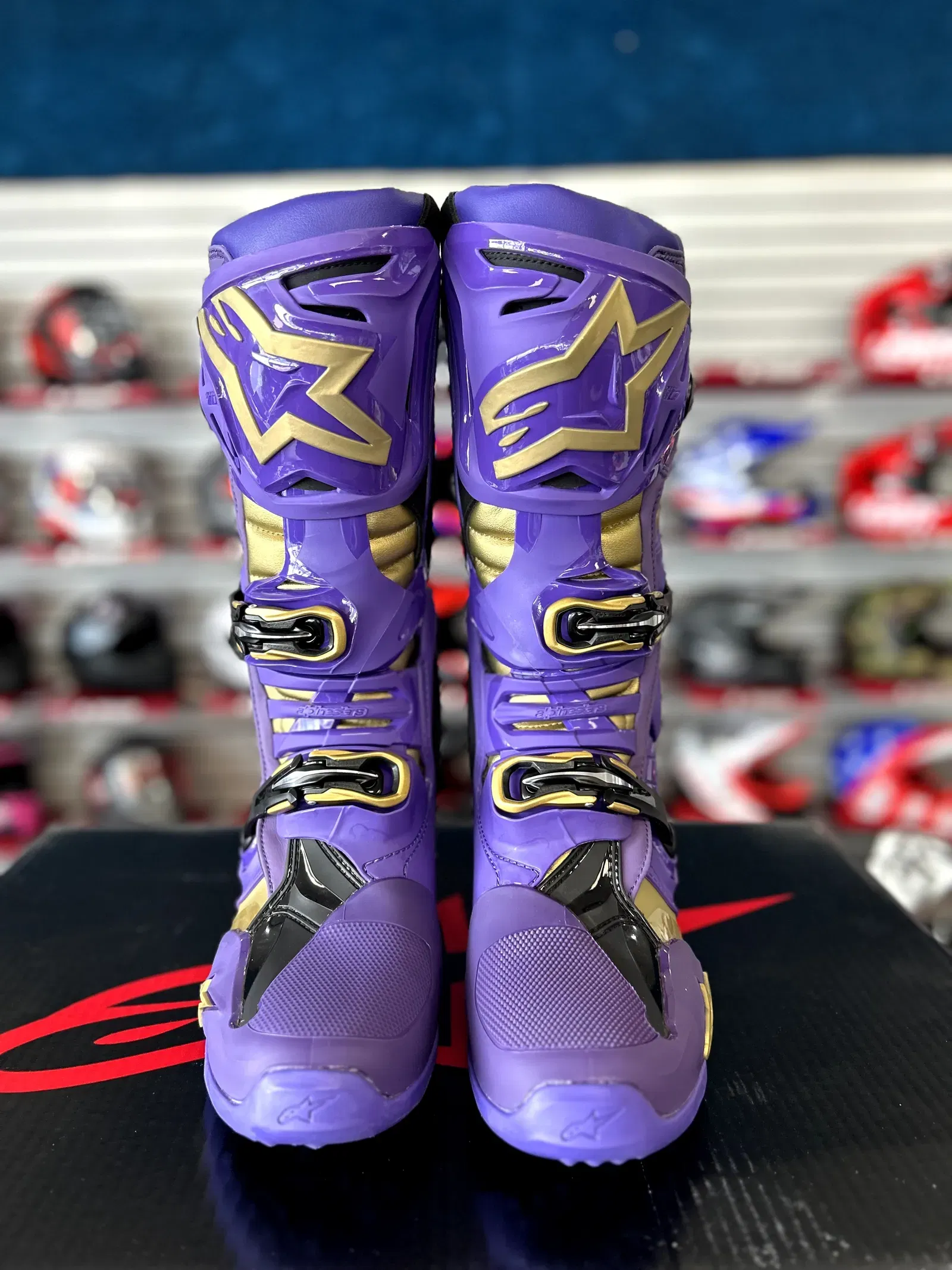 Limited Edition Champ Alpinestars Tech 10 Boots Purple Gold