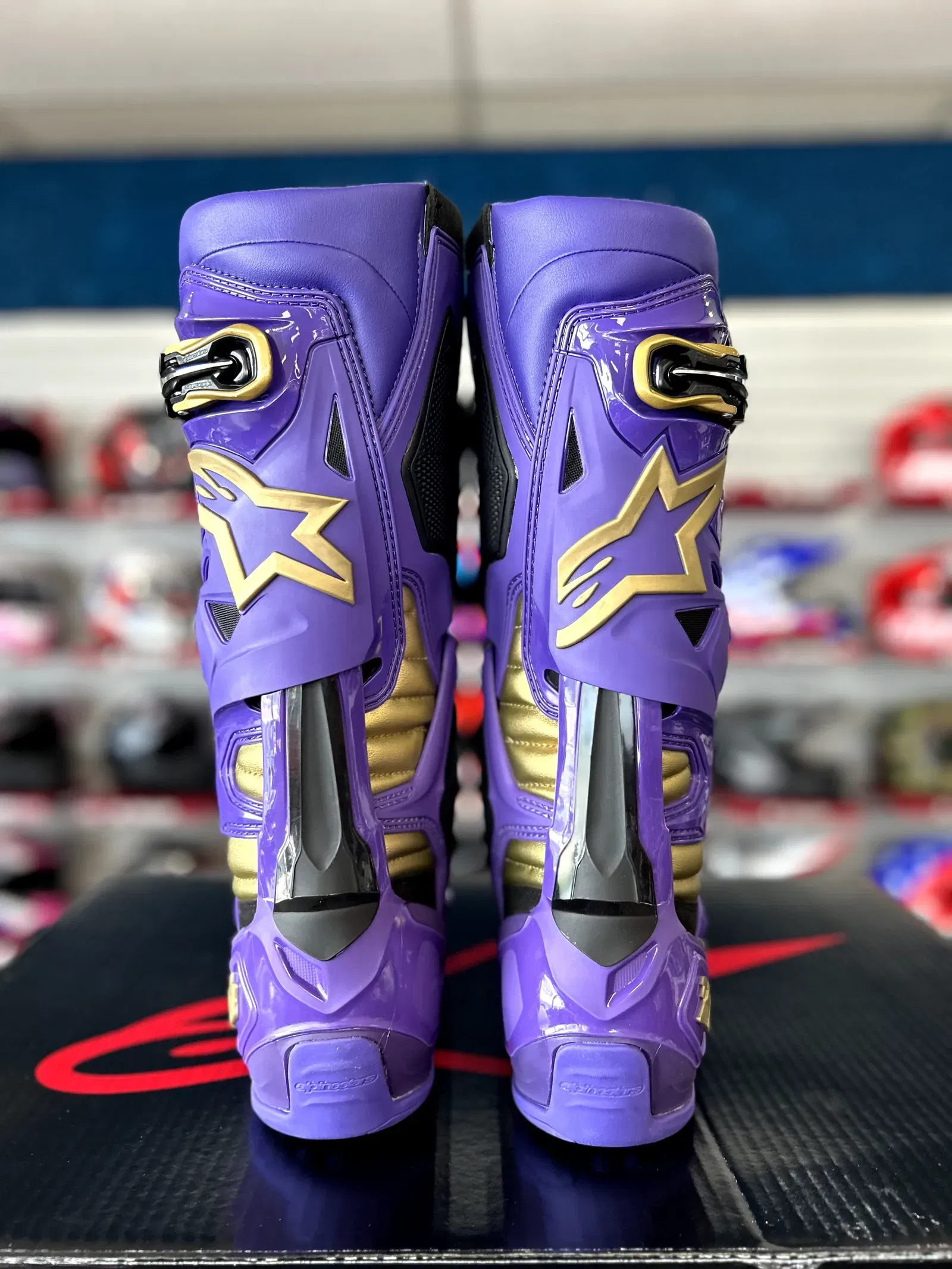 Limited Edition Champ Alpinestars Tech 10 Boots Purple Gold