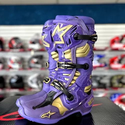 Limited Edition "Champ" Alpinestars Tech 10 Boots - Purple/Gold