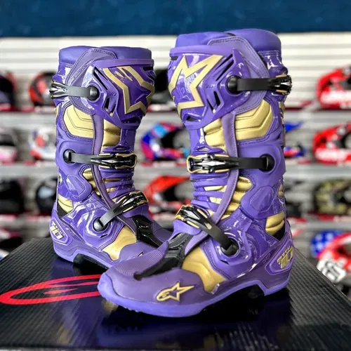 Limited Edition "Champ" Alpinestars Tech 10 Boots - Purple/Gold