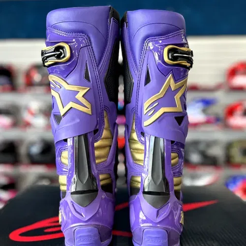 Limited Edition "Champ" Alpinestars Tech 10 Boots - Purple/Gold