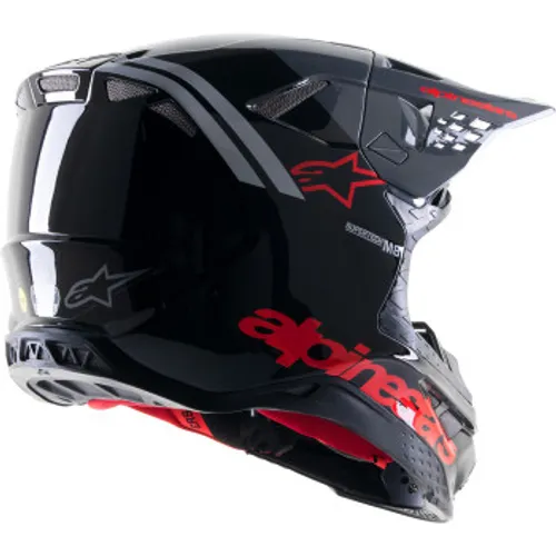 NEW Alpinestars Supertech SM8 Helmet - Gloss Black/Neon Red
