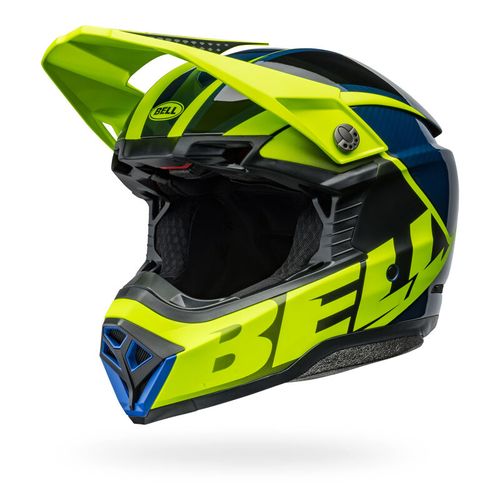 NEW Bell Moto 10 Spherical Helmet - Sliced Matte/Gloss Retina/Blue