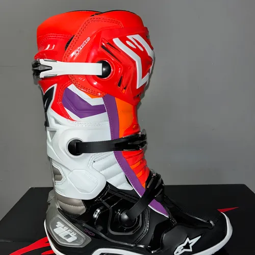 2023 Alpinestars Tech 10 Boots - Black/Red/Orange/White