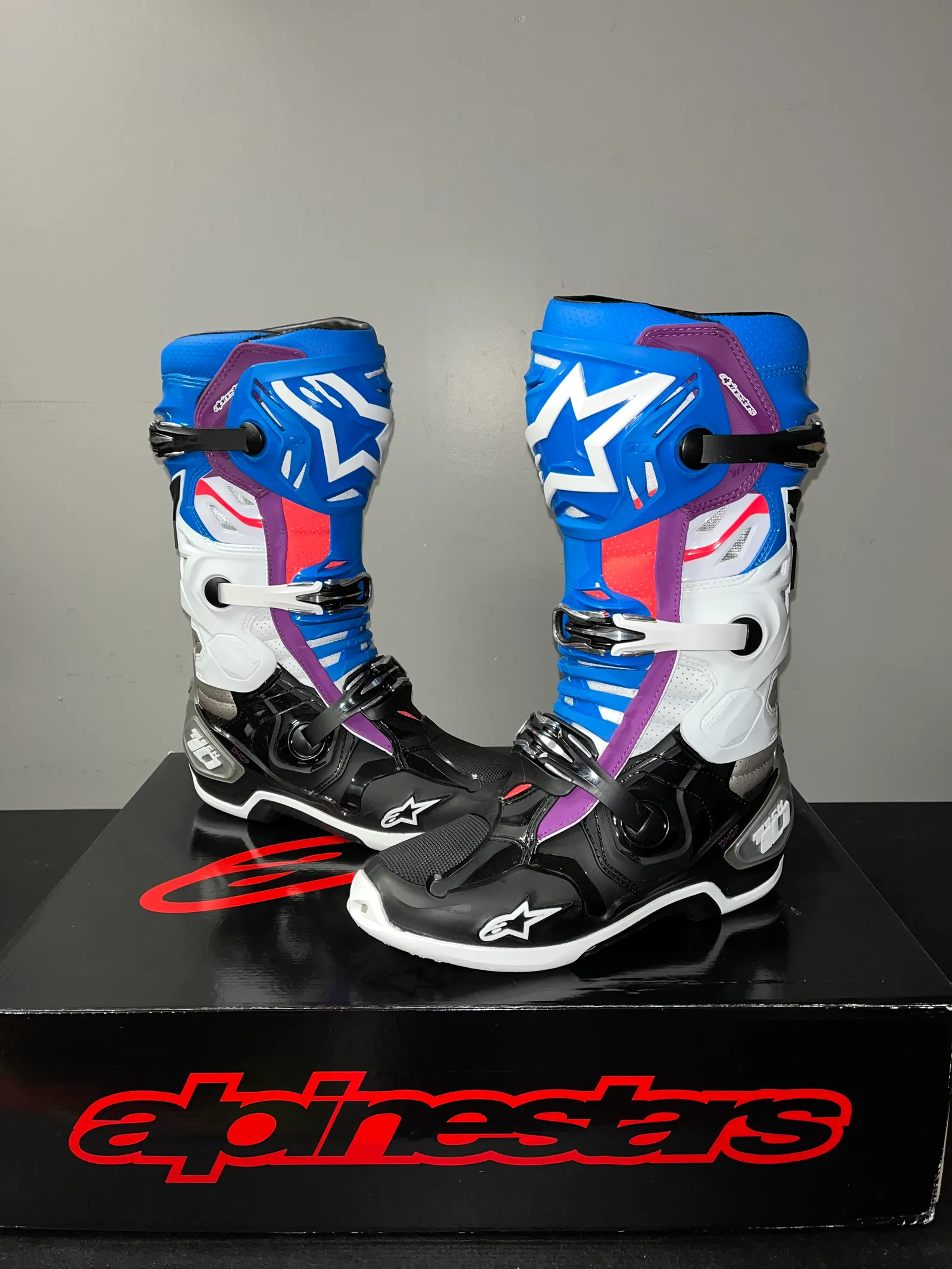 NEW Alpinestars Tech 10 Supervented Mx Boots - Black/Enamel Blue
