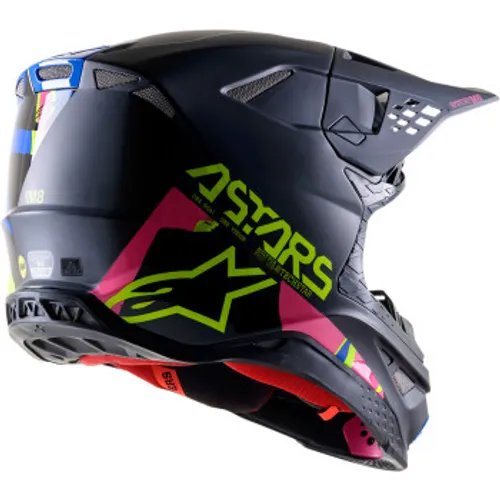 Alpinestars Supertech M8 Helmet - Black/Blue/Yellow/Pink