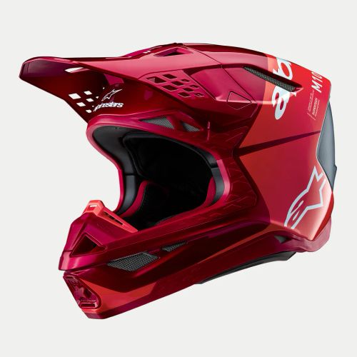 2024 Alpinestars Supertech M10 "FLOOD" Helmet - Red Fluo/Red Matte & Glossy