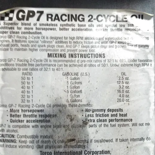 Torco GP7 2 cycle oil. 1 Gallon