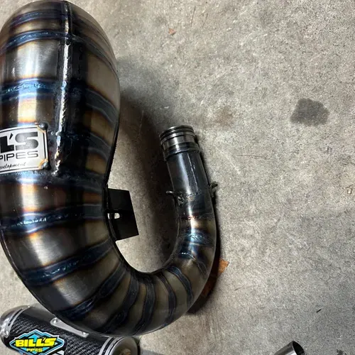 Bills Pipe Cone Header Carbon Silencer 2023 2024 KTM Husqvarna 125 SX ...