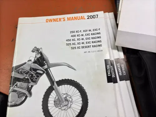 07 KTM 400 XC-W EXC Owners Manual Spare Parts Carry Bag Briefcase