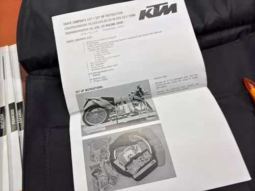07 KTM 400 XC-W EXC Owners Manual Spare Parts Carry Bag Briefcase