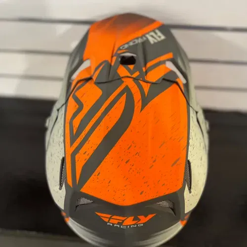 FLY RACING TOXIN RESIN HELMET MATTE ORANGE/KHAKI MD
