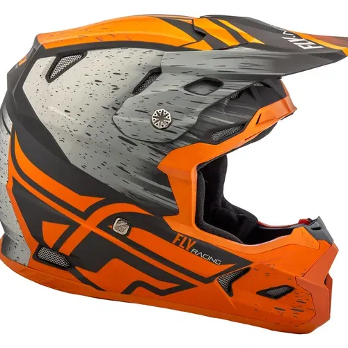 FLY RACING TOXIN RESIN HELMET MATTE ORANGE/KHAKI MD