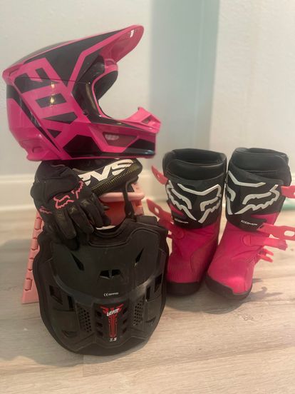 Kids FOX riding Bundle! Helmet, Boots, clothing, + more!